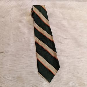 Vintage Resilio dark green, tans and orange tie